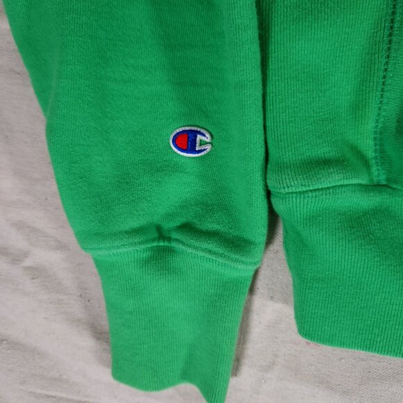 Champion Reverse Weave Oversized Green Neon Logo Hoodie Mens Medium Adult - Picture 11 of 16